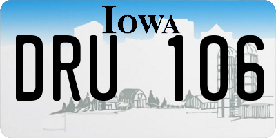 IA license plate DRU106