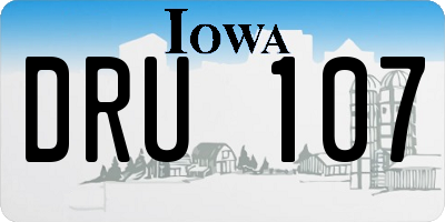 IA license plate DRU107