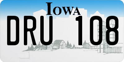 IA license plate DRU108