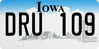 IA license plate DRU109