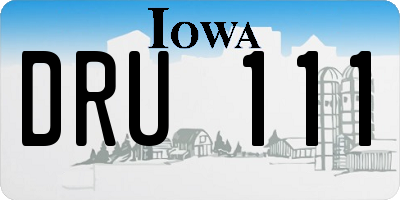 IA license plate DRU111