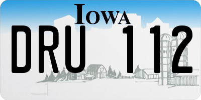 IA license plate DRU112