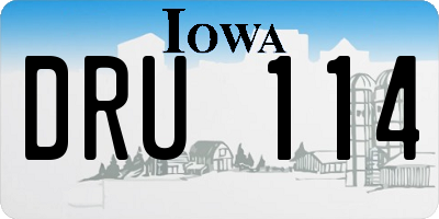 IA license plate DRU114