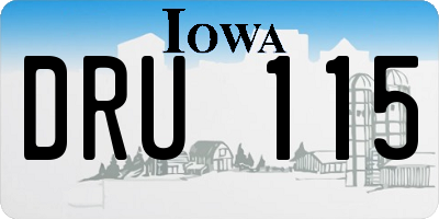 IA license plate DRU115