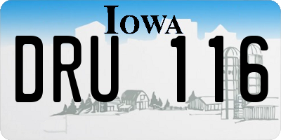 IA license plate DRU116