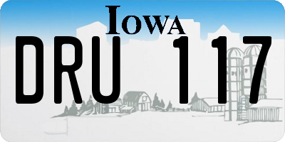 IA license plate DRU117