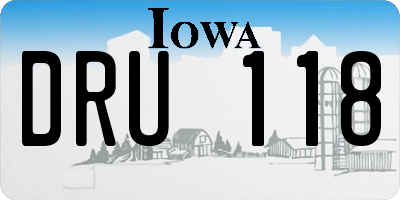 IA license plate DRU118