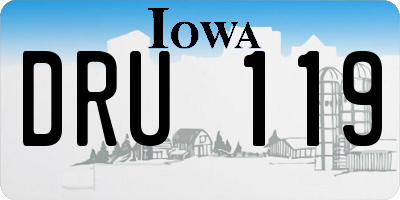 IA license plate DRU119
