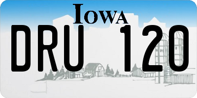 IA license plate DRU120