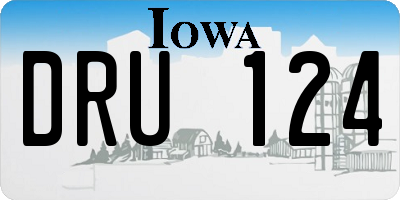 IA license plate DRU124