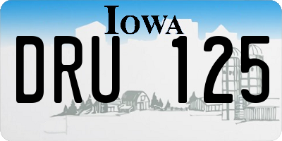 IA license plate DRU125