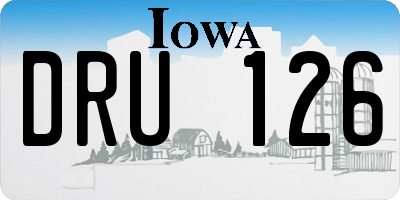 IA license plate DRU126