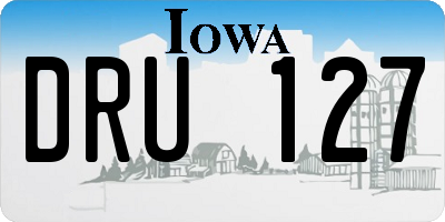 IA license plate DRU127