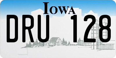 IA license plate DRU128