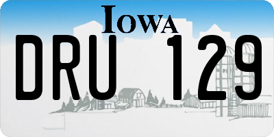 IA license plate DRU129