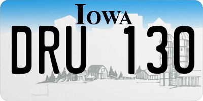 IA license plate DRU130