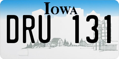 IA license plate DRU131