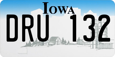 IA license plate DRU132