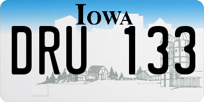 IA license plate DRU133