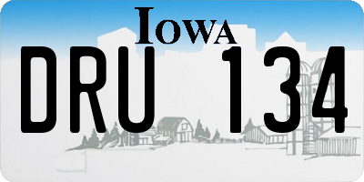 IA license plate DRU134