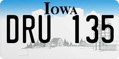 IA license plate DRU135