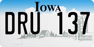IA license plate DRU137