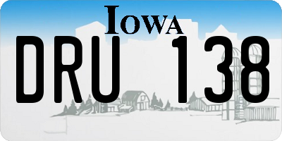IA license plate DRU138