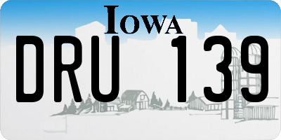 IA license plate DRU139