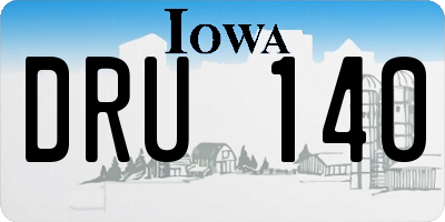 IA license plate DRU140