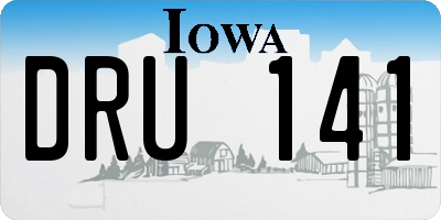 IA license plate DRU141