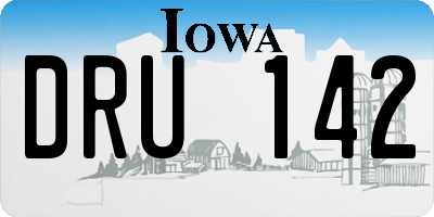 IA license plate DRU142