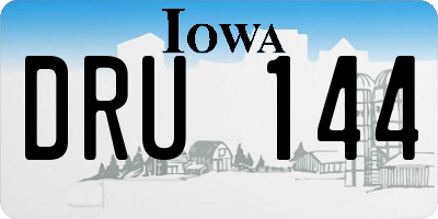 IA license plate DRU144