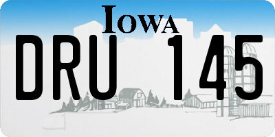 IA license plate DRU145