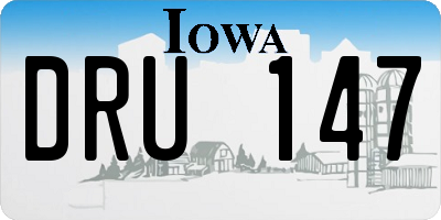 IA license plate DRU147