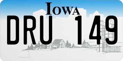 IA license plate DRU149