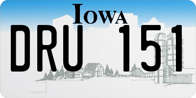 IA license plate DRU151