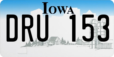 IA license plate DRU153