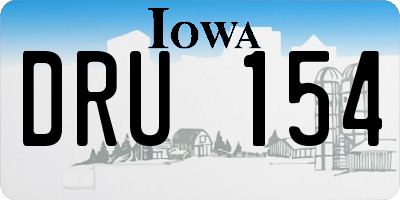 IA license plate DRU154