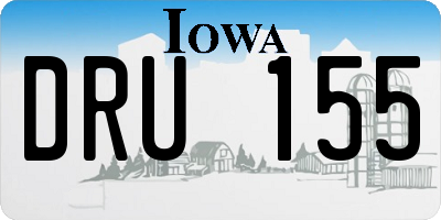 IA license plate DRU155