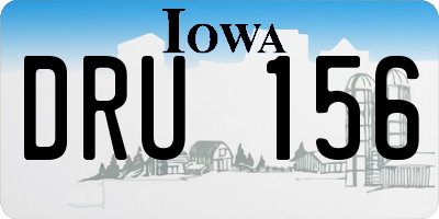 IA license plate DRU156