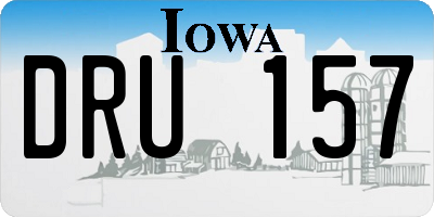 IA license plate DRU157