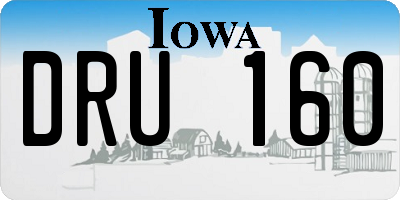 IA license plate DRU160