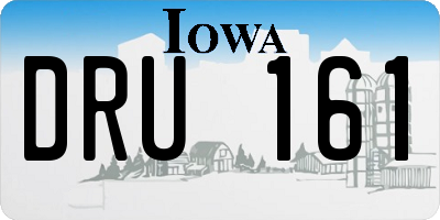IA license plate DRU161