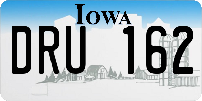 IA license plate DRU162