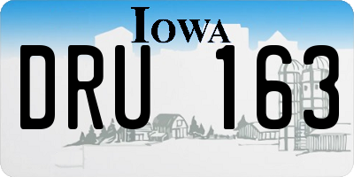 IA license plate DRU163