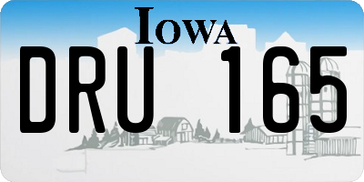 IA license plate DRU165