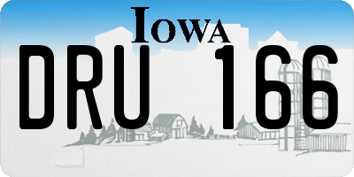 IA license plate DRU166