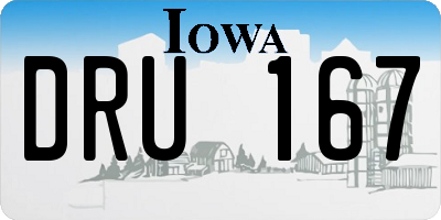 IA license plate DRU167