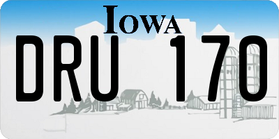IA license plate DRU170