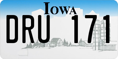 IA license plate DRU171